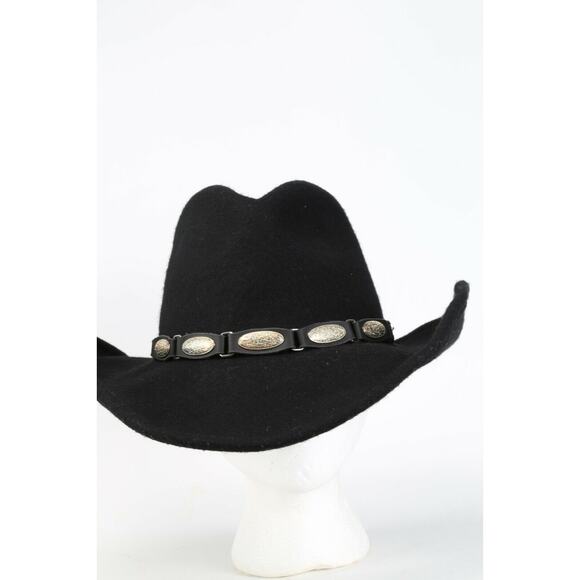 SCALA Black Wool Fedora Cowboy Western Hat One Size - Picture 3 of 12